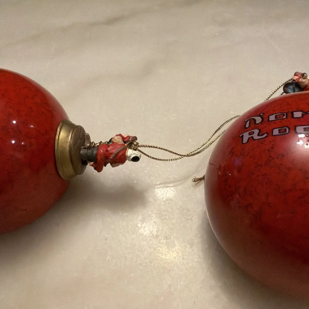 Vtg 1998 Bradford Editions Norman Rockwell Christmas Ornaments Set Of 2 Santa - Picture 7 of 9